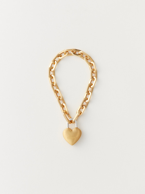SMALL HEART PADLOCK CHAIN BRACELET