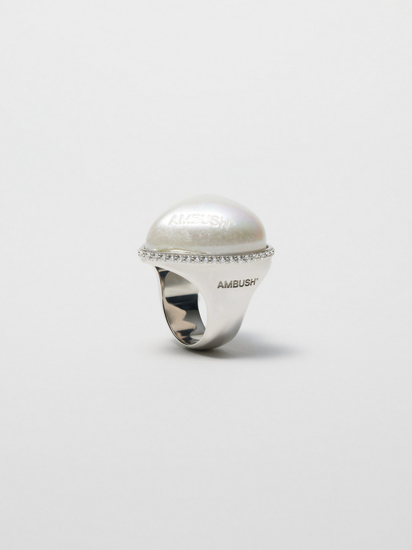 LARGE PEARL HEART RING