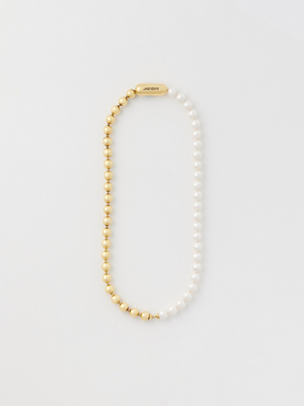 PEARL BALL CHAIN MIX SHORT NECKLACE L