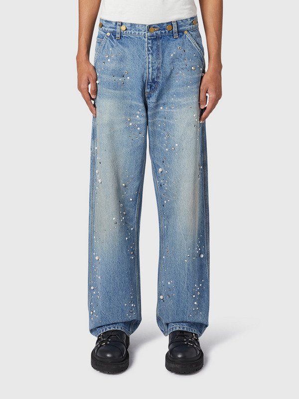 DENIM CRYSTAL PANTS