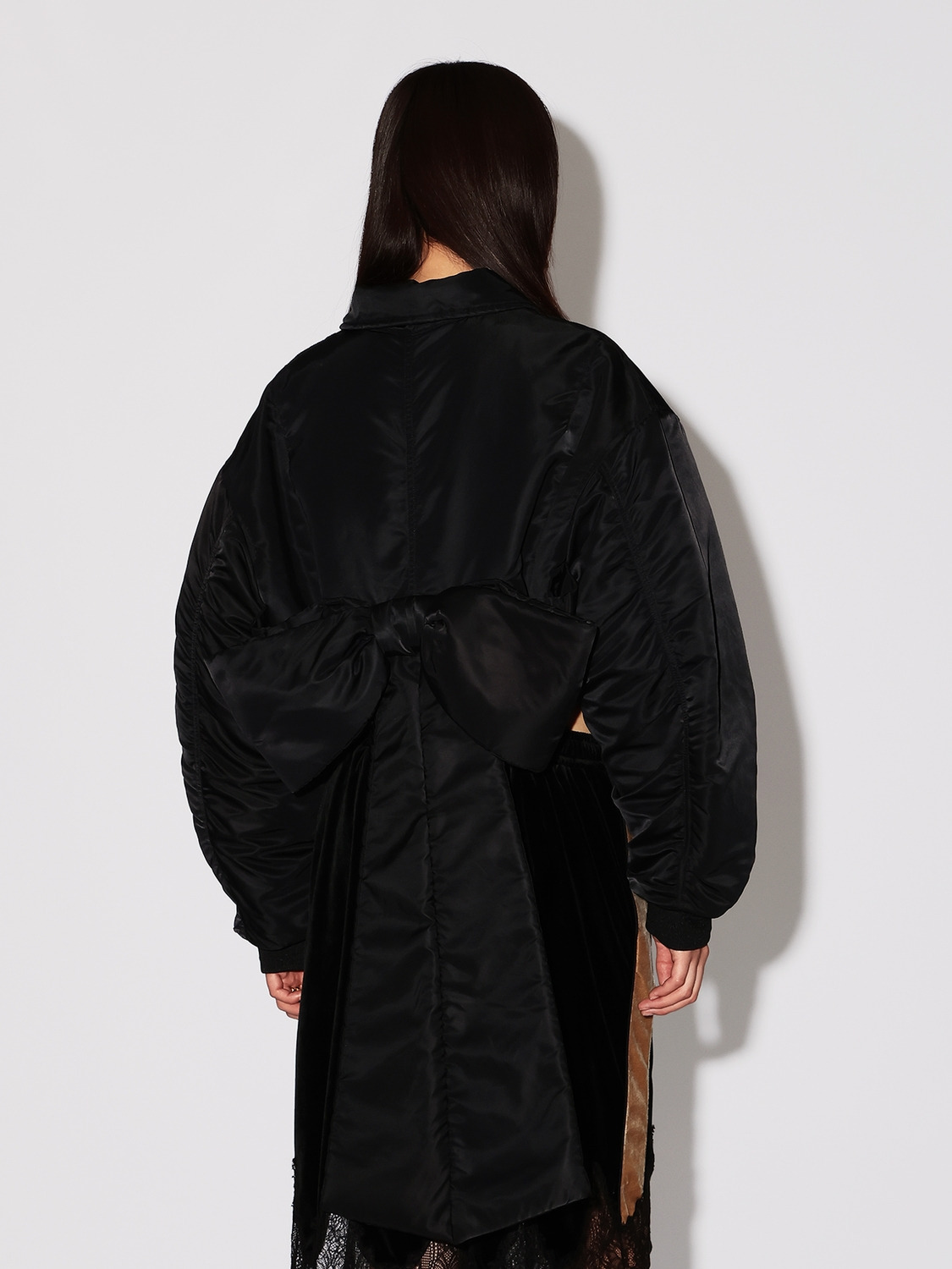 BACK RIBBON CROPPED MA-1 詳細画像 Black 5