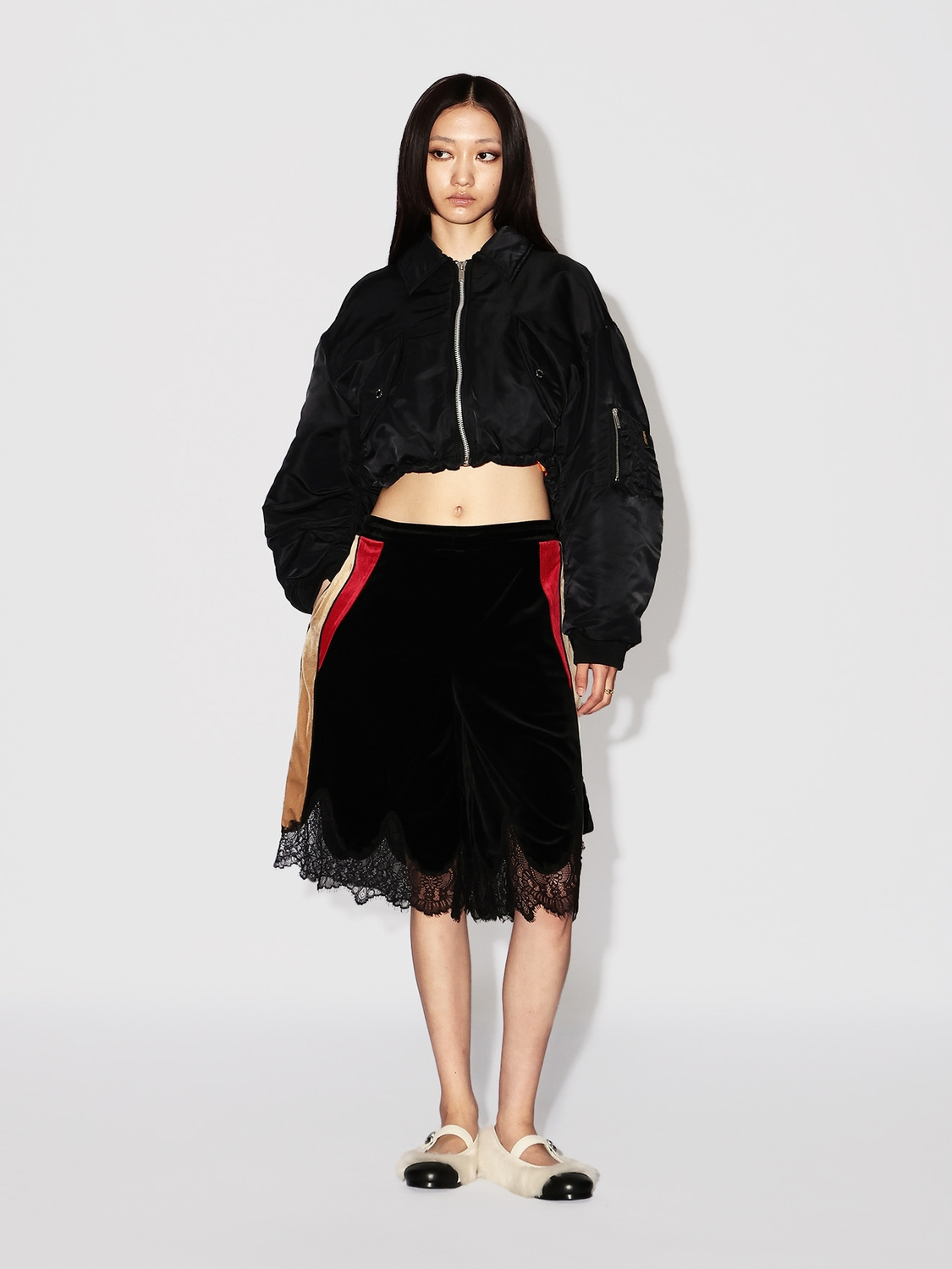 BACK RIBBON CROPPED MA-1 詳細画像 Black 7