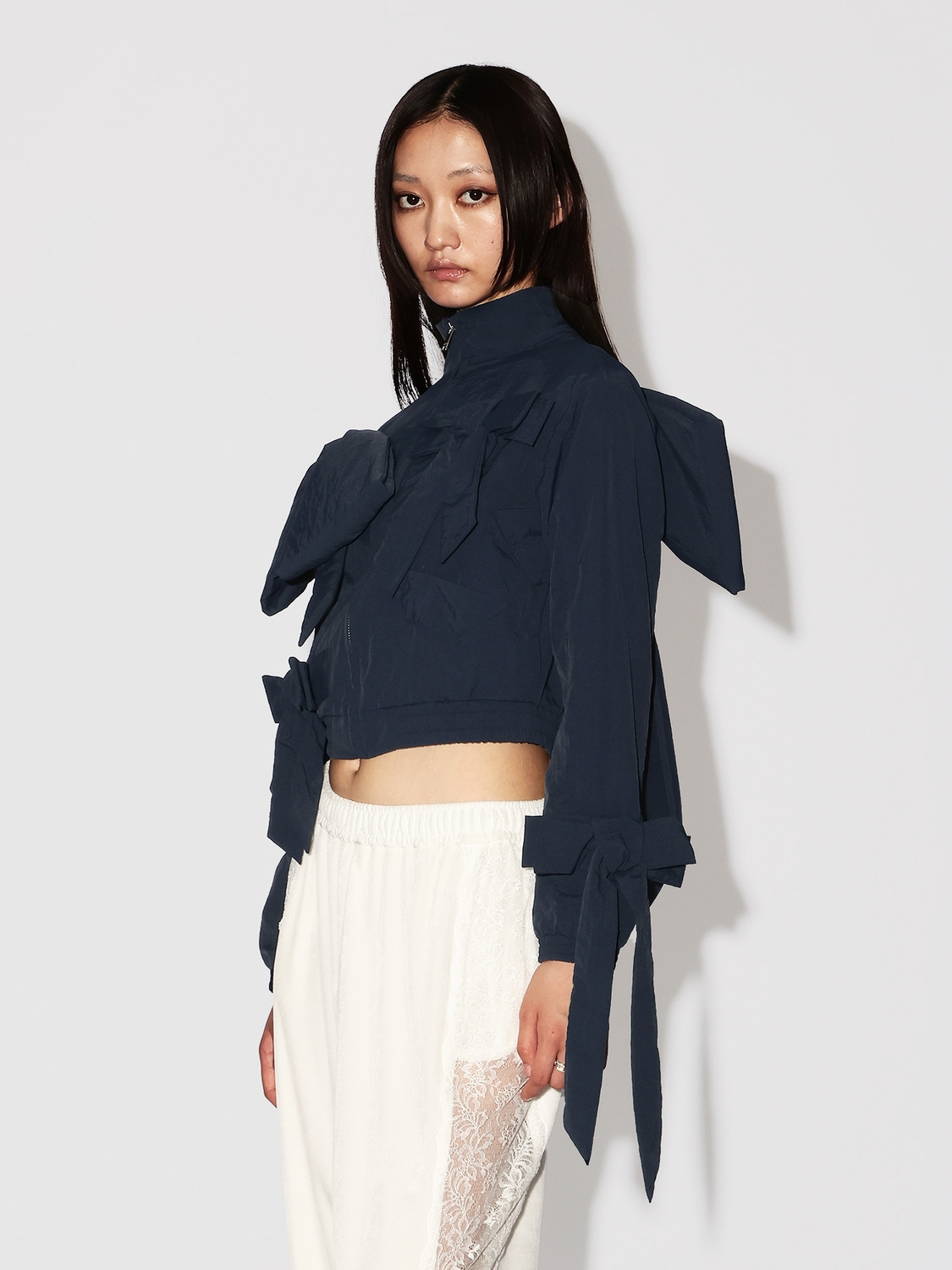 RIBBON NYLON TRACK JACKET 詳細画像 Navy 4