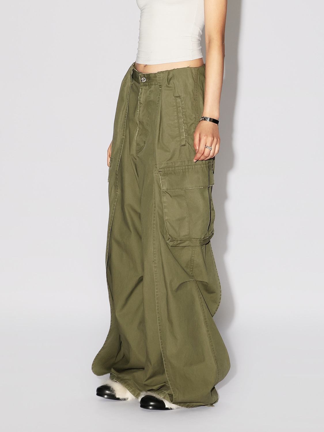 SIDE WRAP CARGO PANTS 詳細画像 Khaki 2