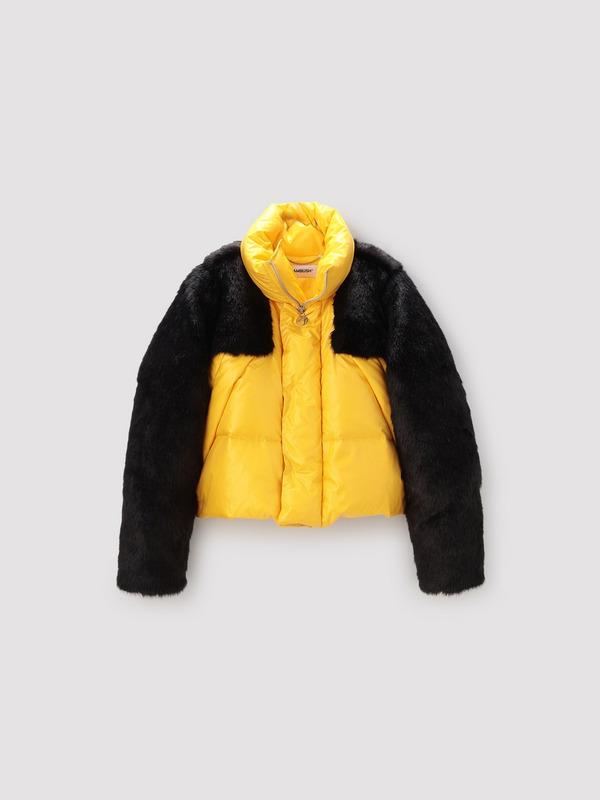 CROPPED FUR PUFFER JACKET