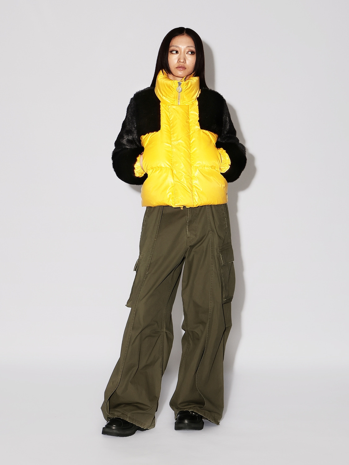 CROPPED FUR PUFFER JACKET 詳細画像 Yellow 6