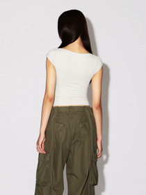 BOAT NECK FITTED T-SHIRT 詳細画像