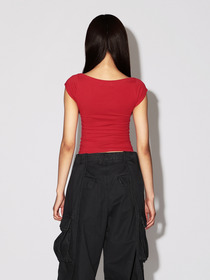 BOAT NECK FITTED T-SHIRT 詳細画像