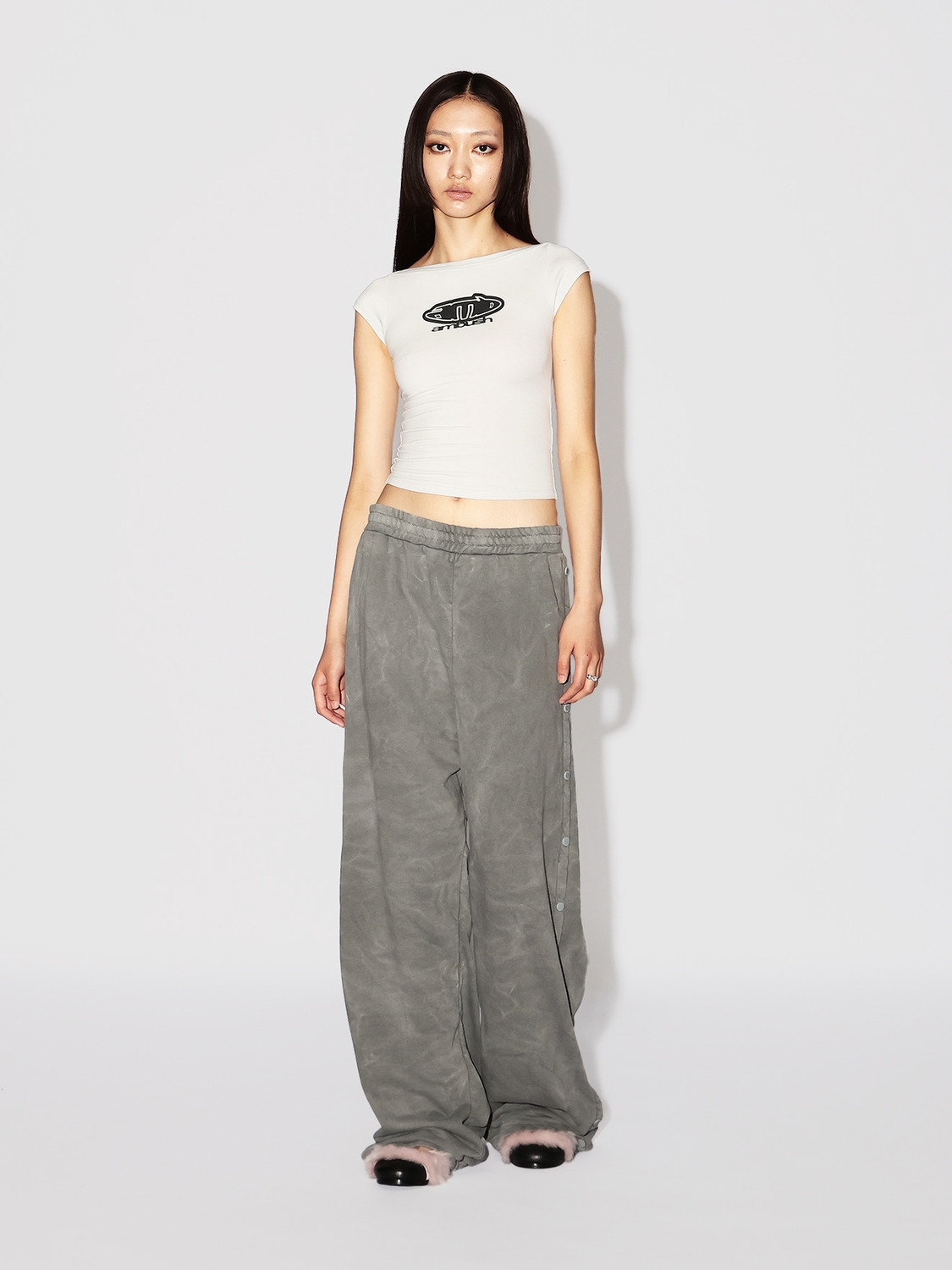 WASHED SIDE OPEN SWAET PANTS 詳細画像 Grey 6