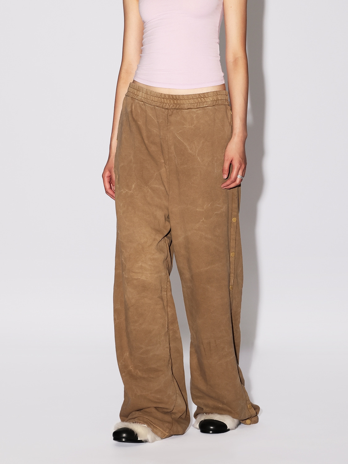 WASHED SIDE OPEN SWAET PANTS 詳細画像 Brown 2