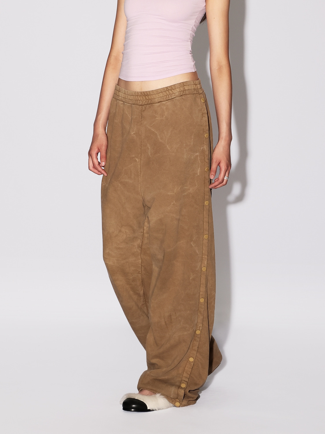 WASHED SIDE OPEN SWAET PANTS 詳細画像 Brown 3