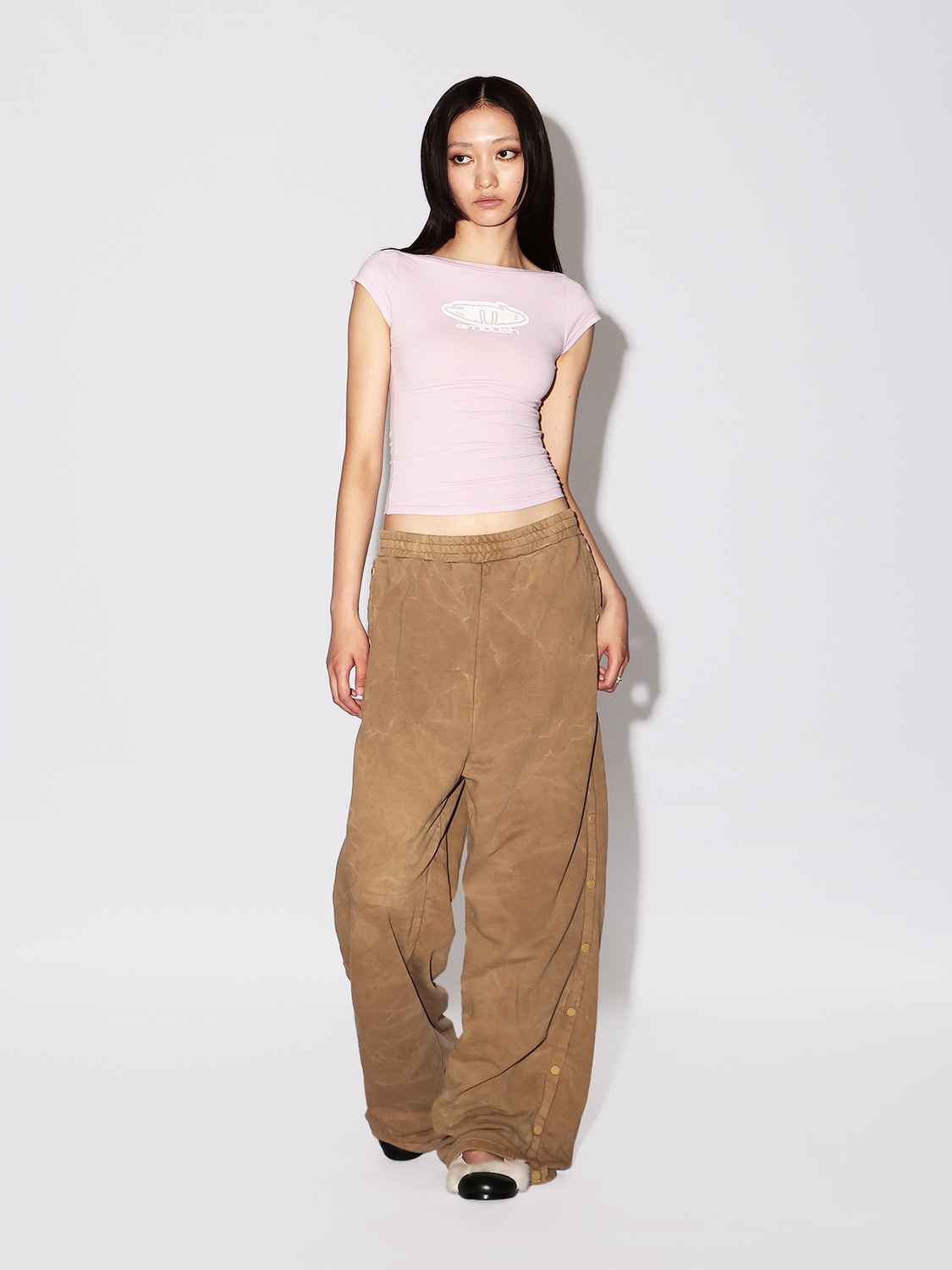 WASHED SIDE OPEN SWAET PANTS 詳細画像 Brown 6