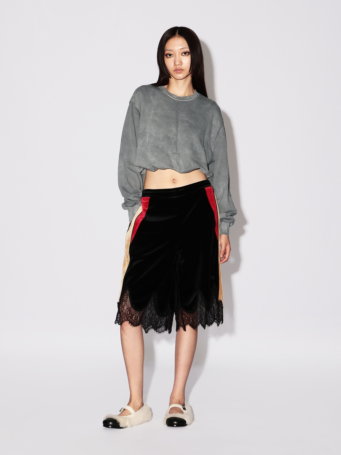 WASHED CROPPED CRENECK SWEATSHIRT 詳細画像 Grey 6