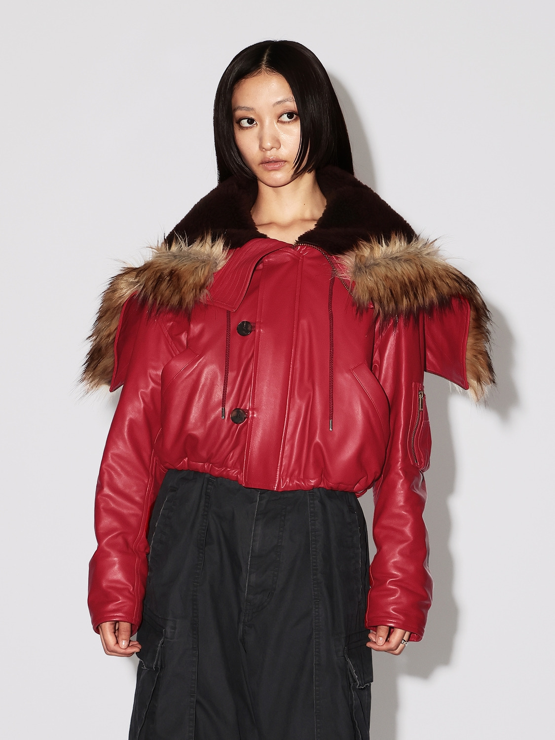 LEATHER CROPPED N3B 詳細画像 Red 3