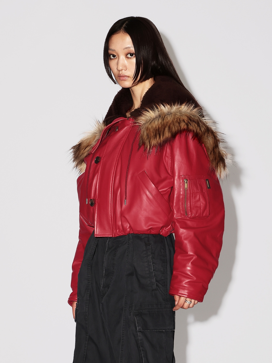 LEATHER CROPPED N3B 詳細画像 Red 4