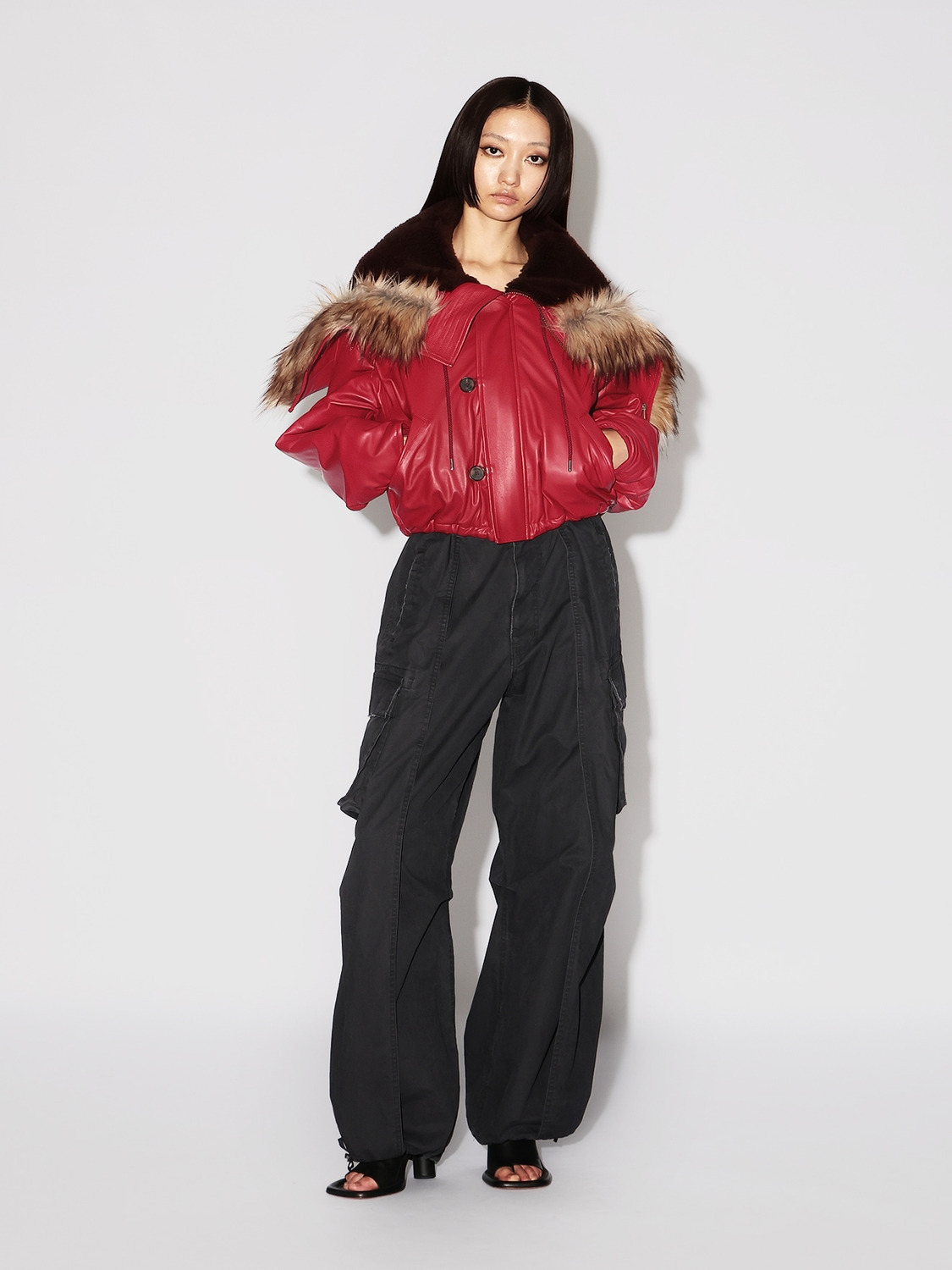 LEATHER CROPPED N3B 詳細画像 Red 7