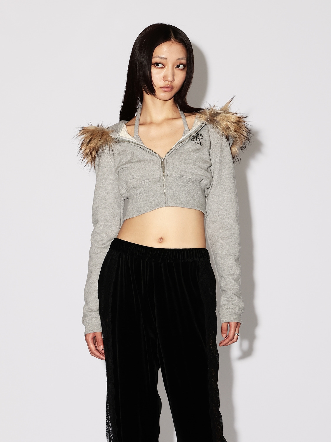 HALTER NECK HOODIE 詳細画像 Grey 2