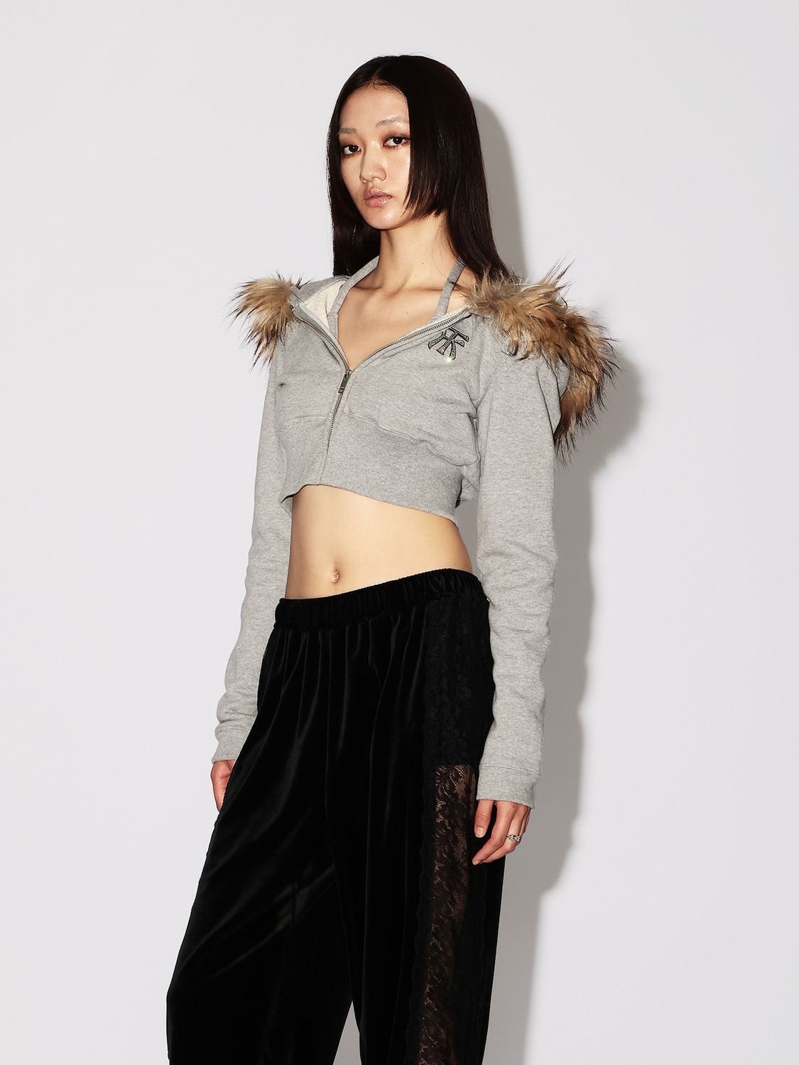 HALTER NECK HOODIE 詳細画像 Grey 3