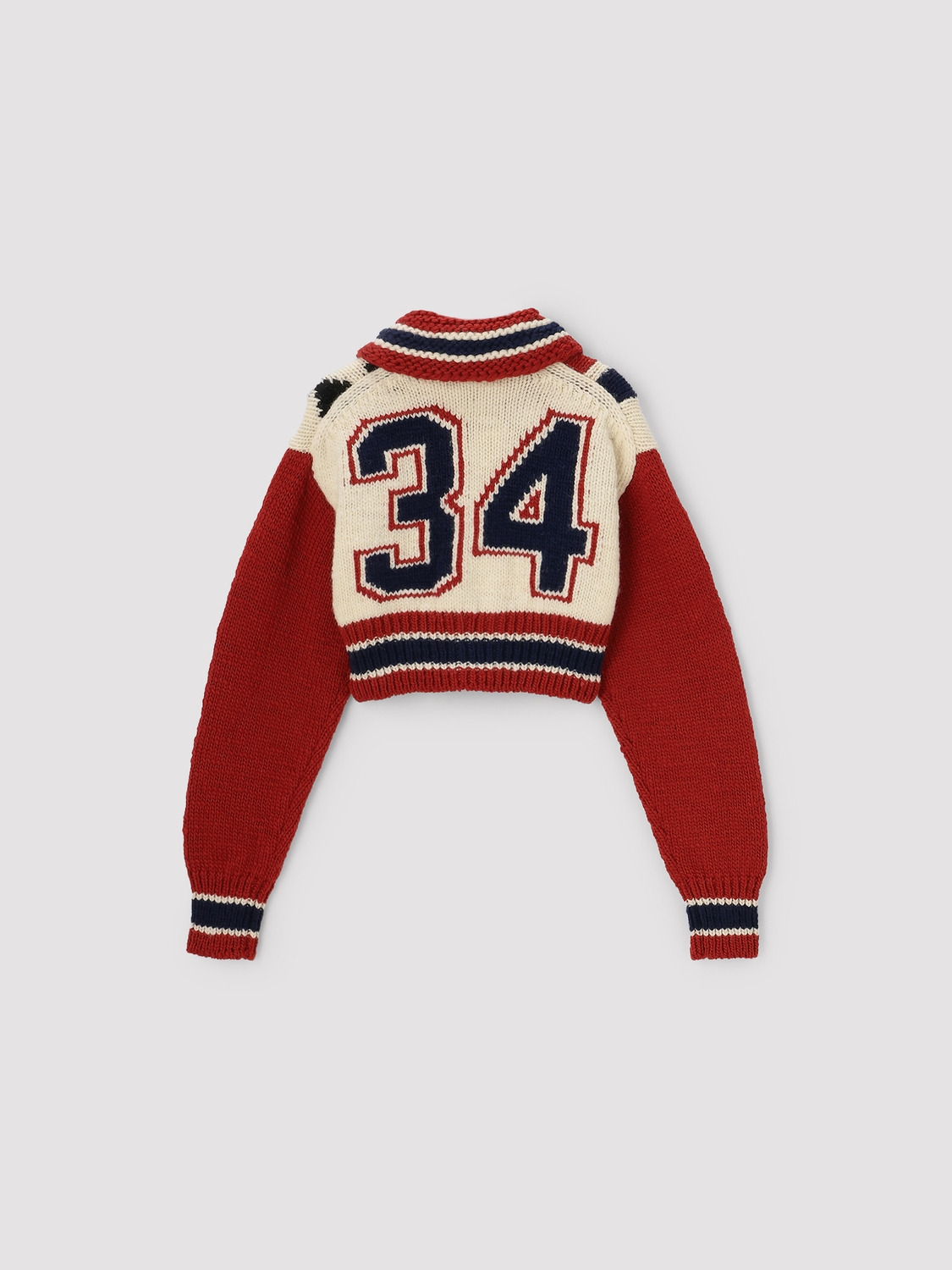 CROPPED 34 COWICHAN KNIT 詳細画像 O.white 2