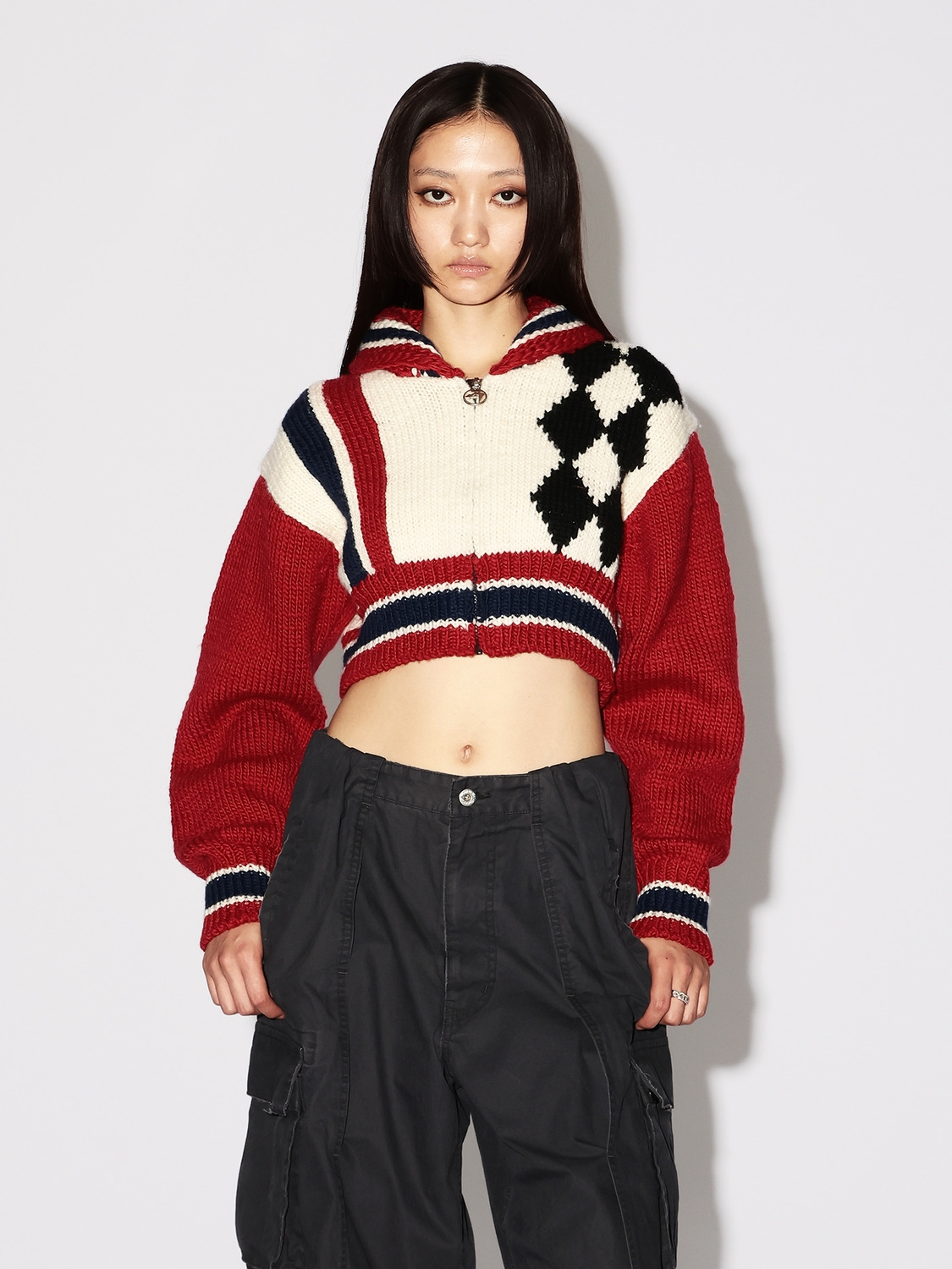 CROPPED 34 COWICHAN KNIT 詳細画像 O.white 3