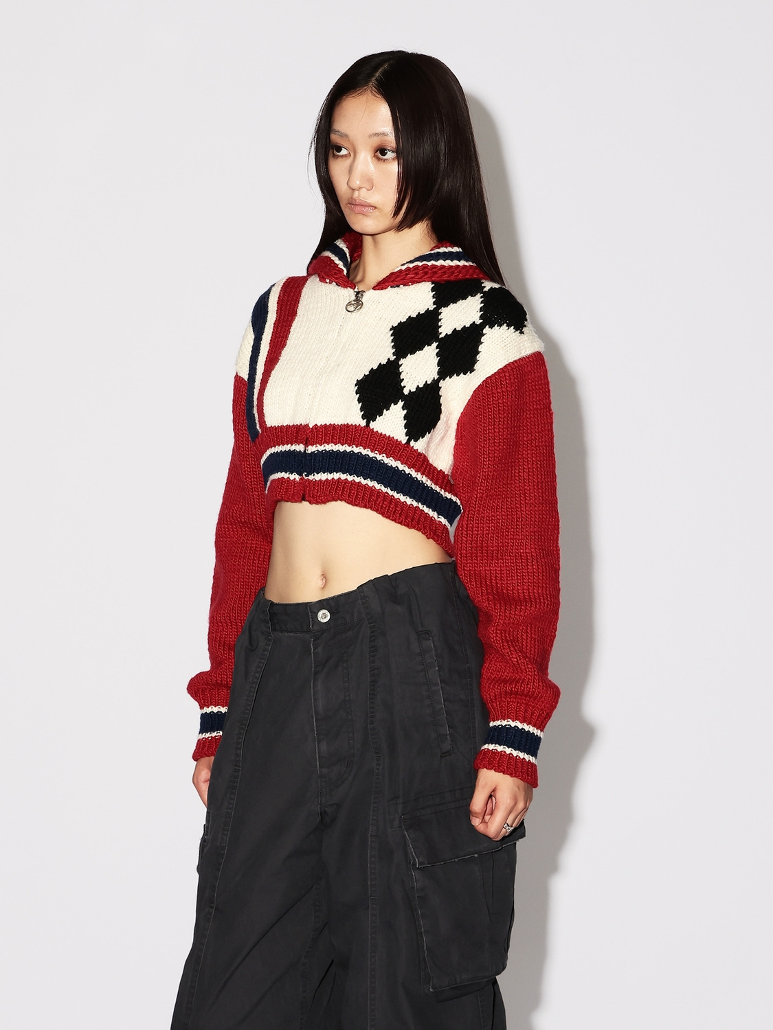 CROPPED 34 COWICHAN KNIT 詳細画像 O.white 4