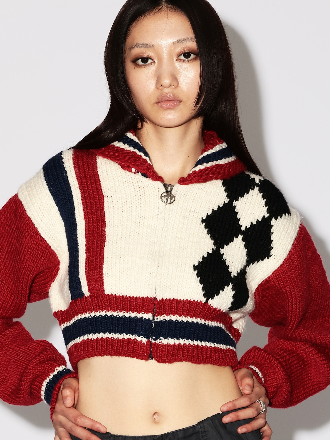 CROPPED 34 COWICHAN KNIT 詳細画像 O.white 6