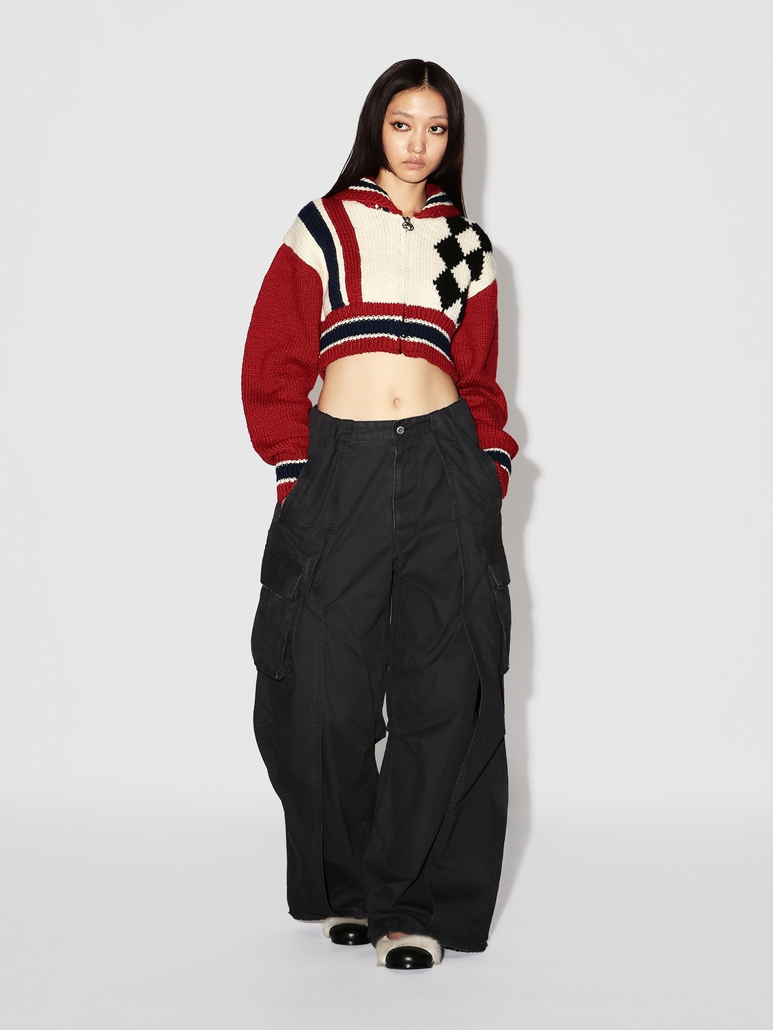 CROPPED 34 COWICHAN KNIT 詳細画像 O.white 7