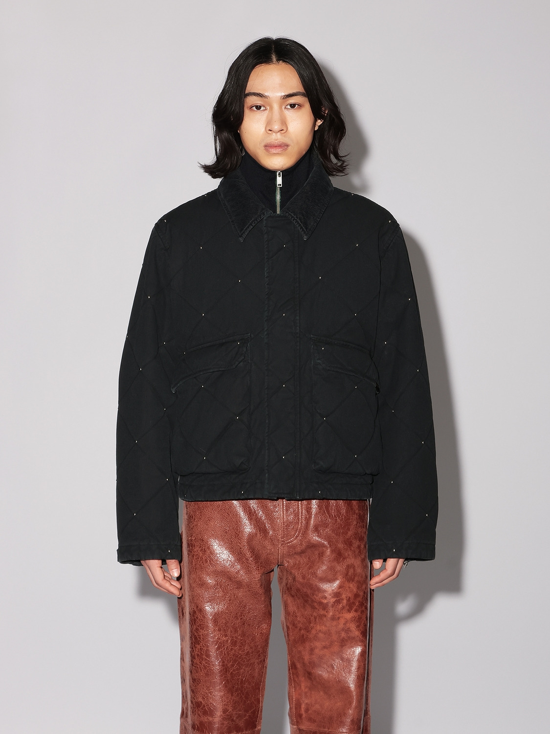 STUDS QUILTING CANVAS JACKET 詳細画像 Black 2