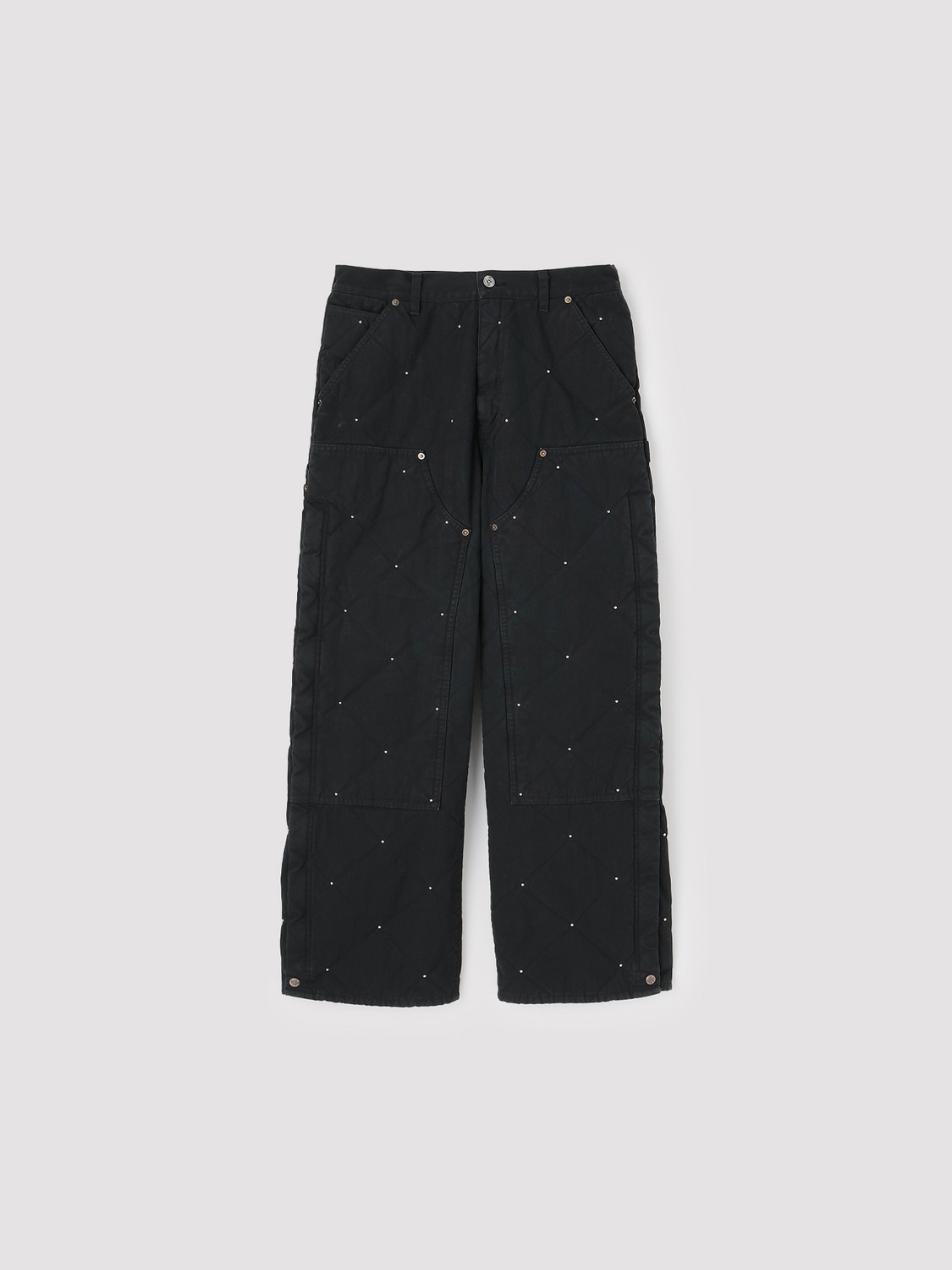 STUDS QUILTING CANVAS WORK PANTS 詳細画像 Black 1