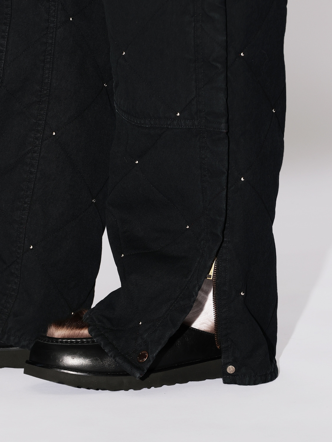 STUDS QUILTING CANVAS WORK PANTS 詳細画像 Black 5