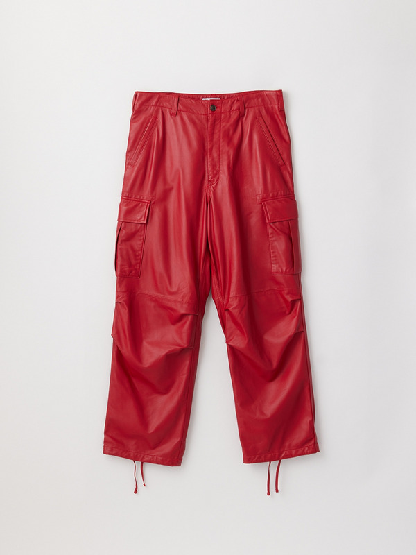 LEATHER CARGO PANTS