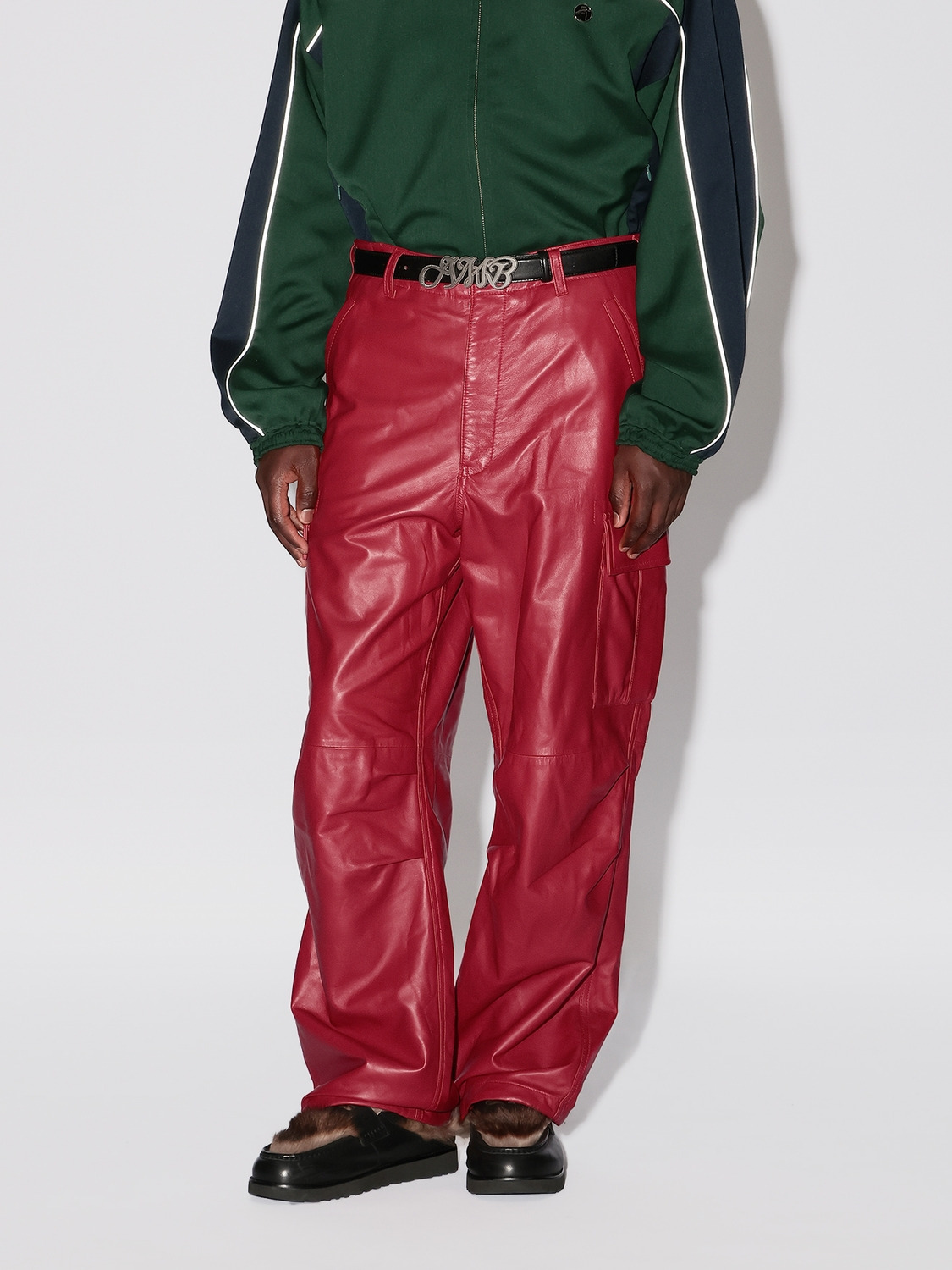 LEATHER CARGO PANTS 詳細画像 Red 3