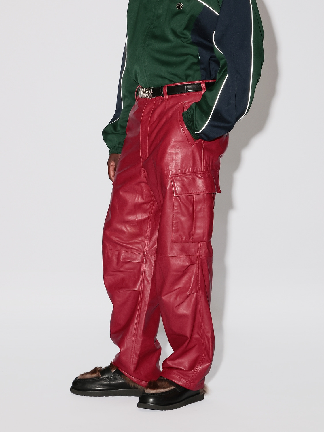 LEATHER CARGO PANTS 詳細画像 Red 4