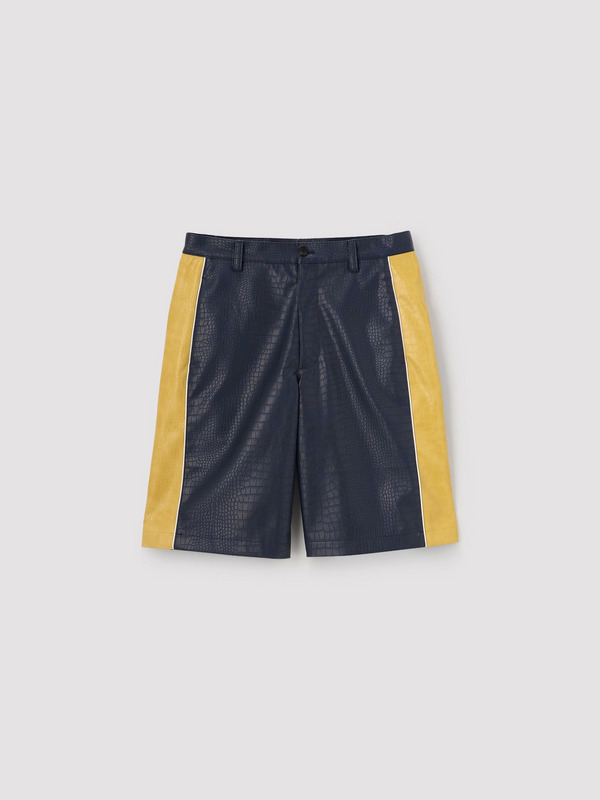 FAKE CROCODILE LEATHER SHORT PANTS