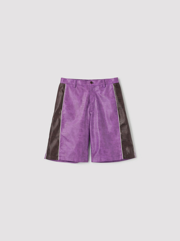 FAKE CROCODILE LEATHER SHORT PANTS