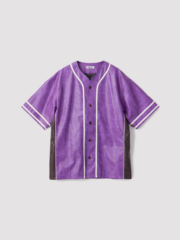 FAKE CROCODILE LEATHER BASEBALL SHIRT