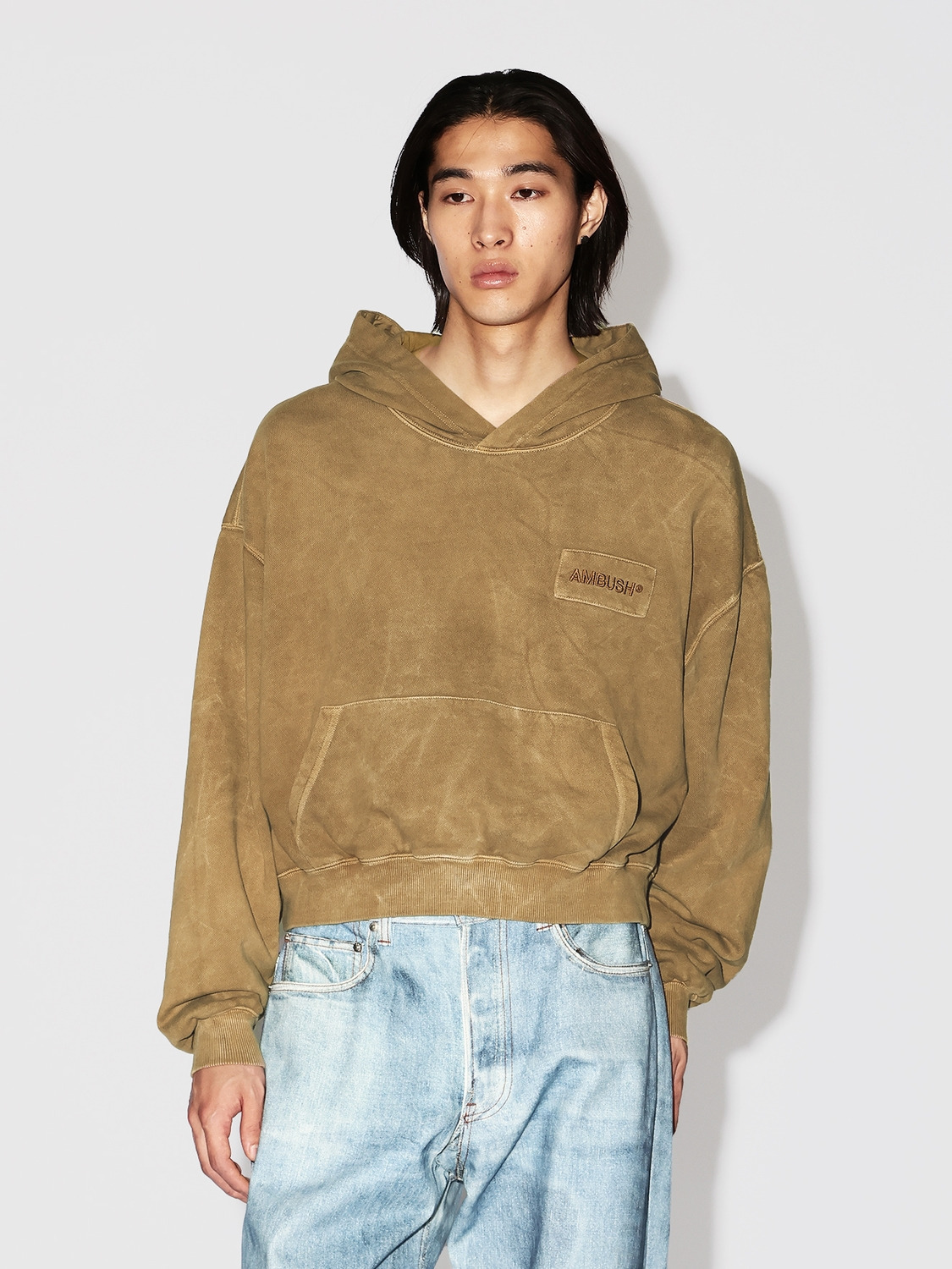 WASHED CROPPED HOODIE 詳細画像 Beige 2