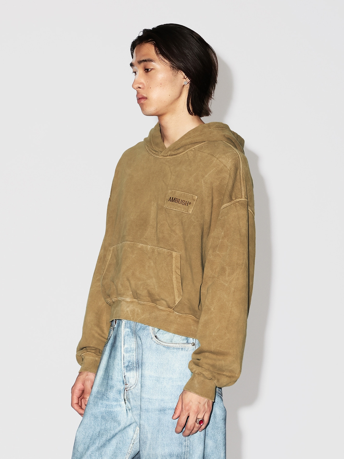 WASHED CROPPED HOODIE 詳細画像 Beige 3
