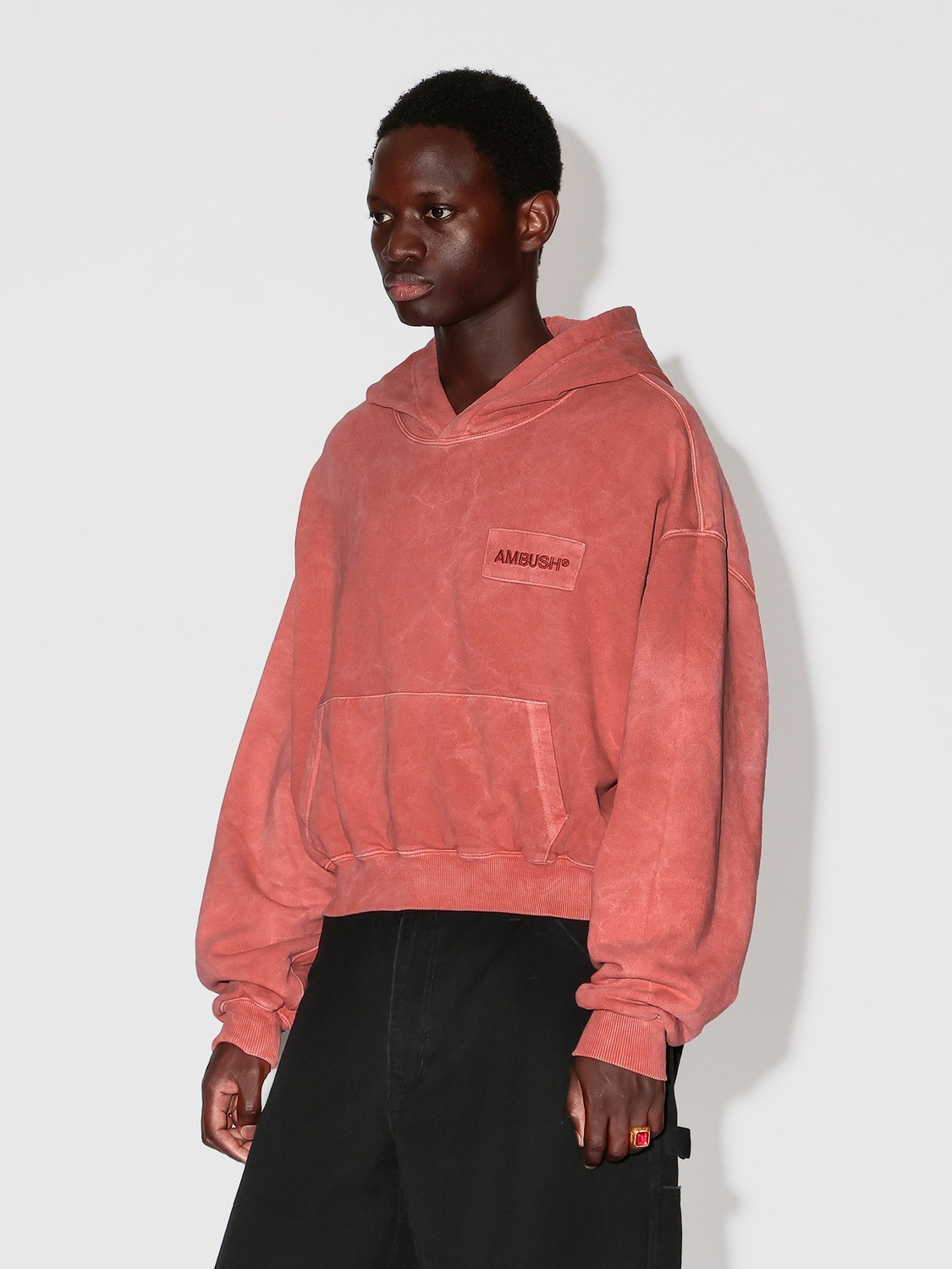 WASHED CROPPED HOODIE 詳細画像 Red 3