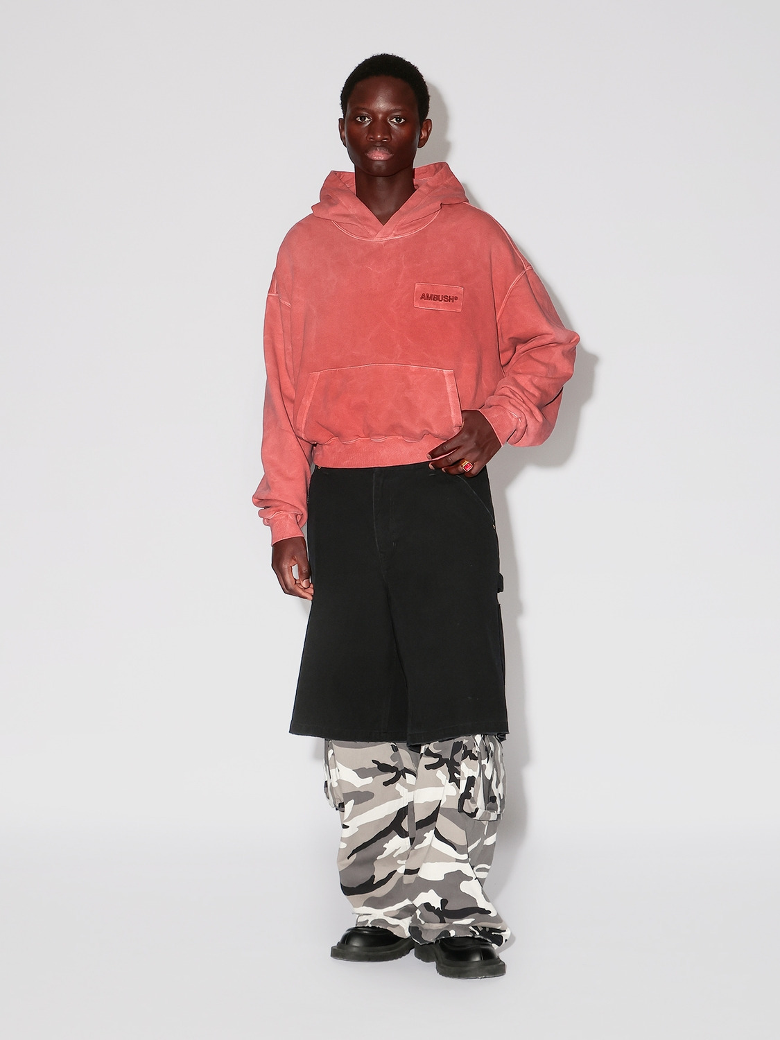 WASHED CROPPED HOODIE 詳細画像 Red 6