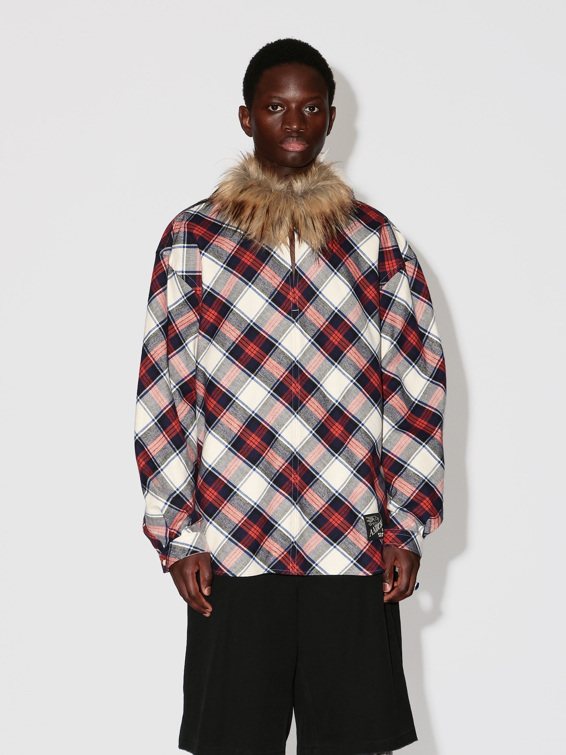 FUR COLLAR PULLOVER NEL SHIRT 詳細画像 Multi 2