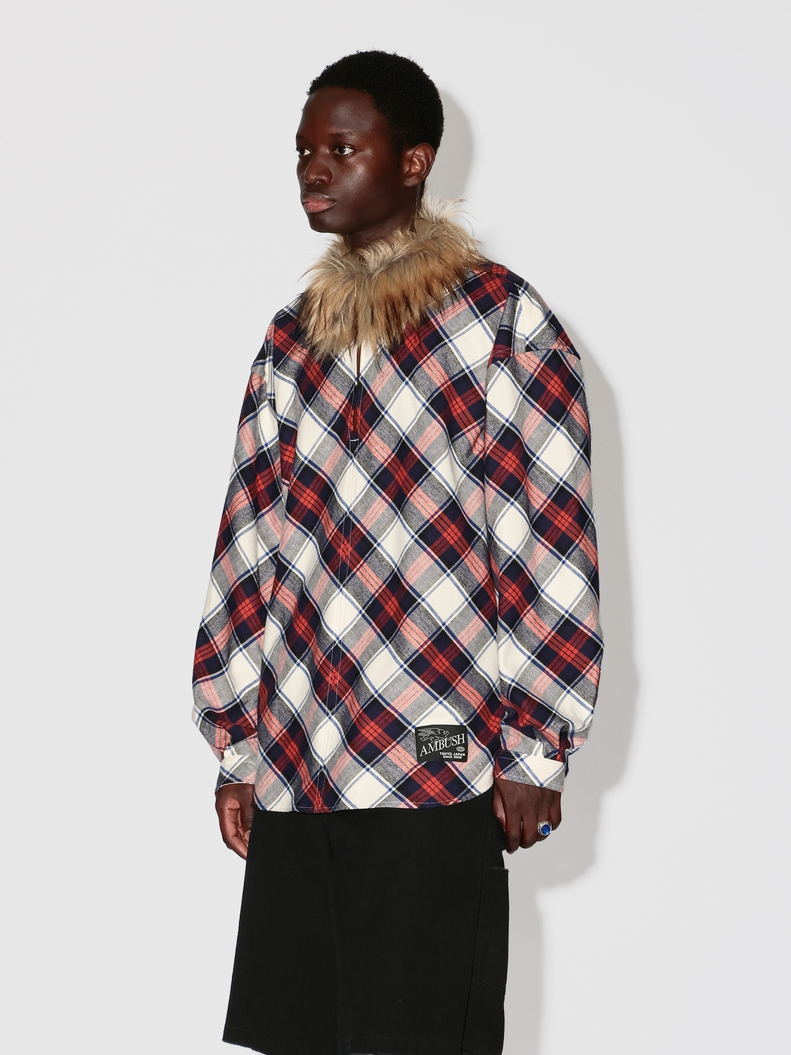 FUR COLLAR PULLOVER NEL SHIRT 詳細画像 Multi 3