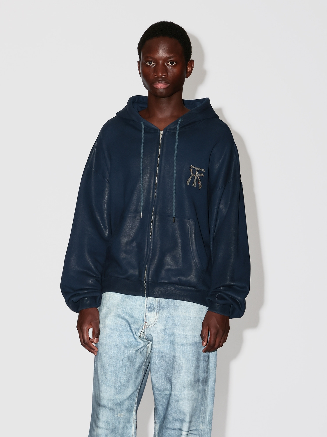 WAX TK SWEAT ZIP UP HOODIE 詳細画像 Navy 2