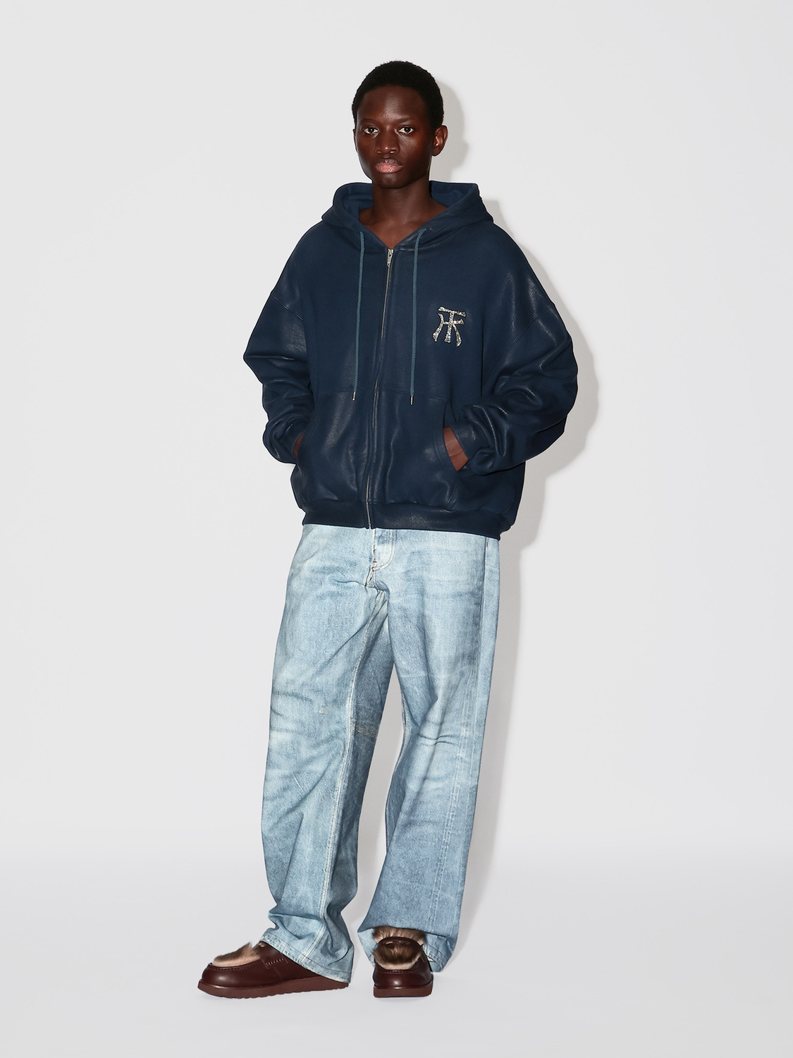 WAX TK SWEAT ZIP UP HOODIE 詳細画像 Navy 6