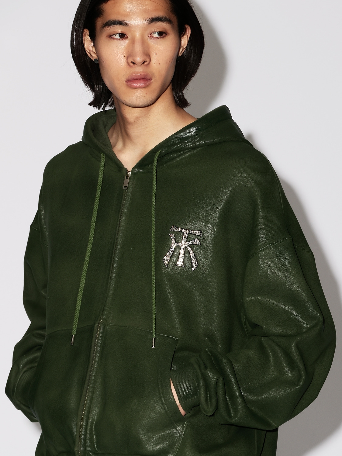 WAX TK SWEAT ZIP UP HOODIE 詳細画像 Green 5