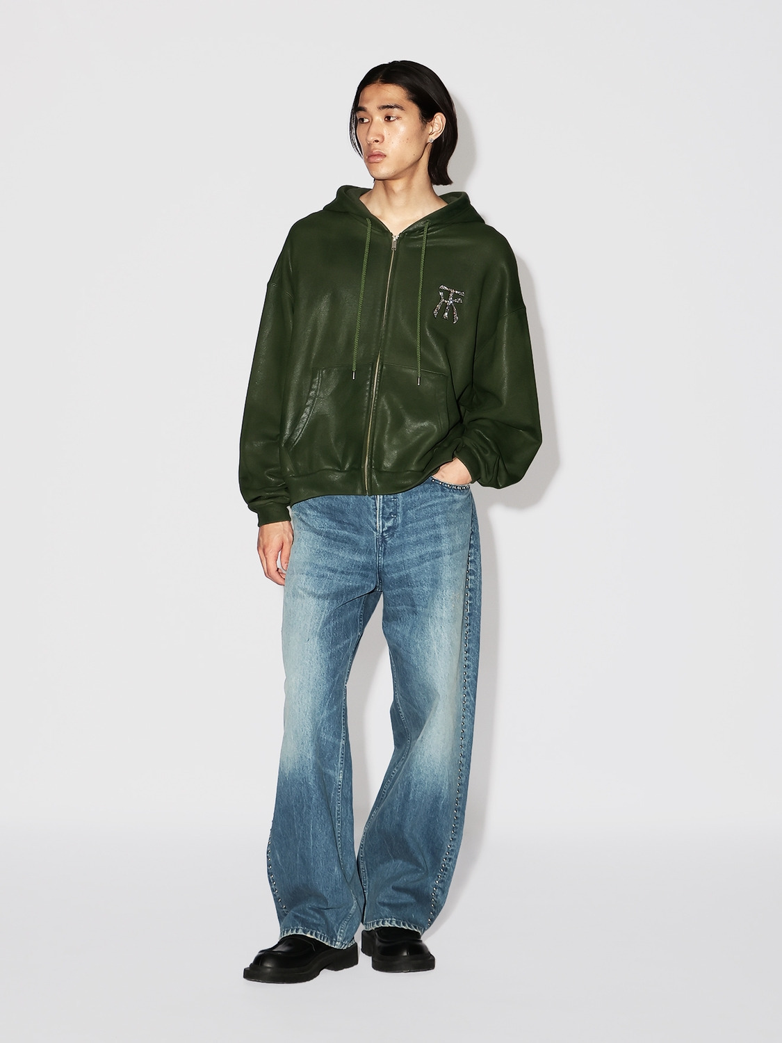 WAX TK SWEAT ZIP UP HOODIE 詳細画像 Green 6