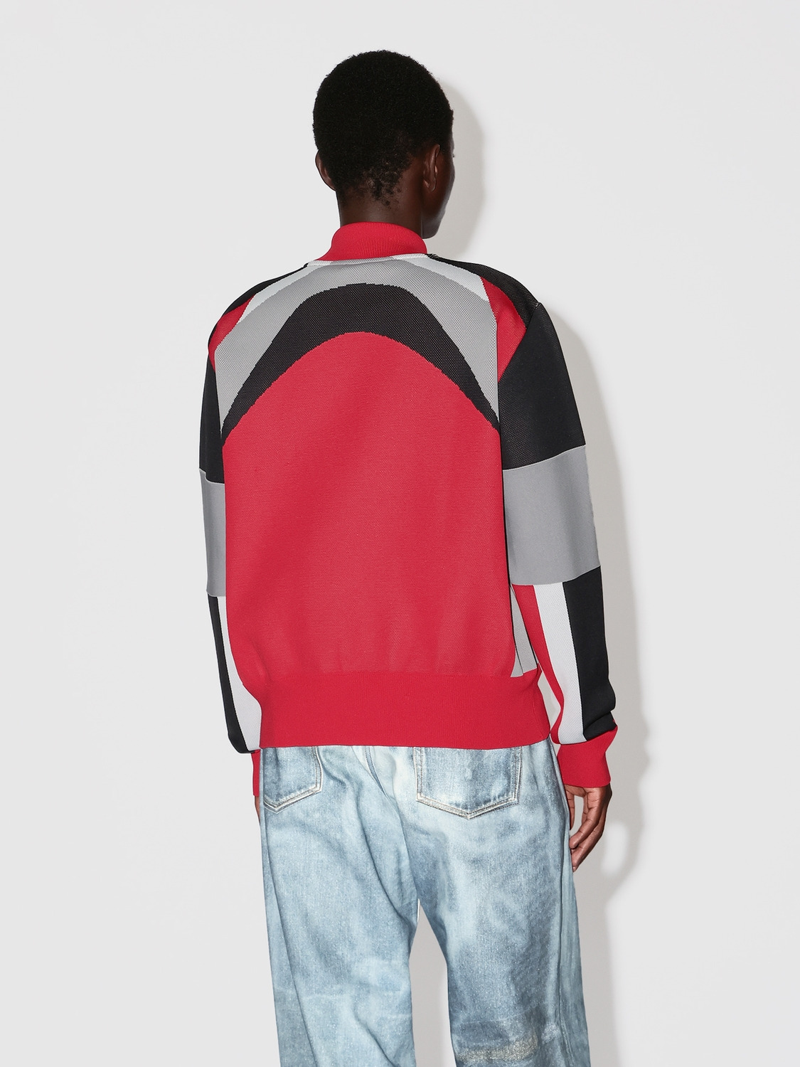 BIKER ZIP UP JERSEY KNIT 詳細画像 Red 4