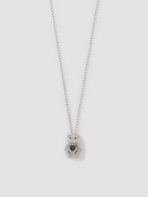 PAVE TEDDY BEAR HEART CHARM NECKLACE 詳細画像