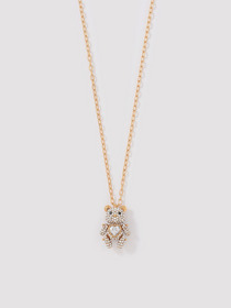 PAVE TEDDY BEAR HEART CHARM NECKLACE 詳細画像