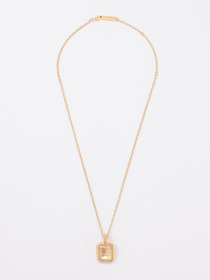 SQUARE CUT STONE CHARM NECKLACE 詳細画像